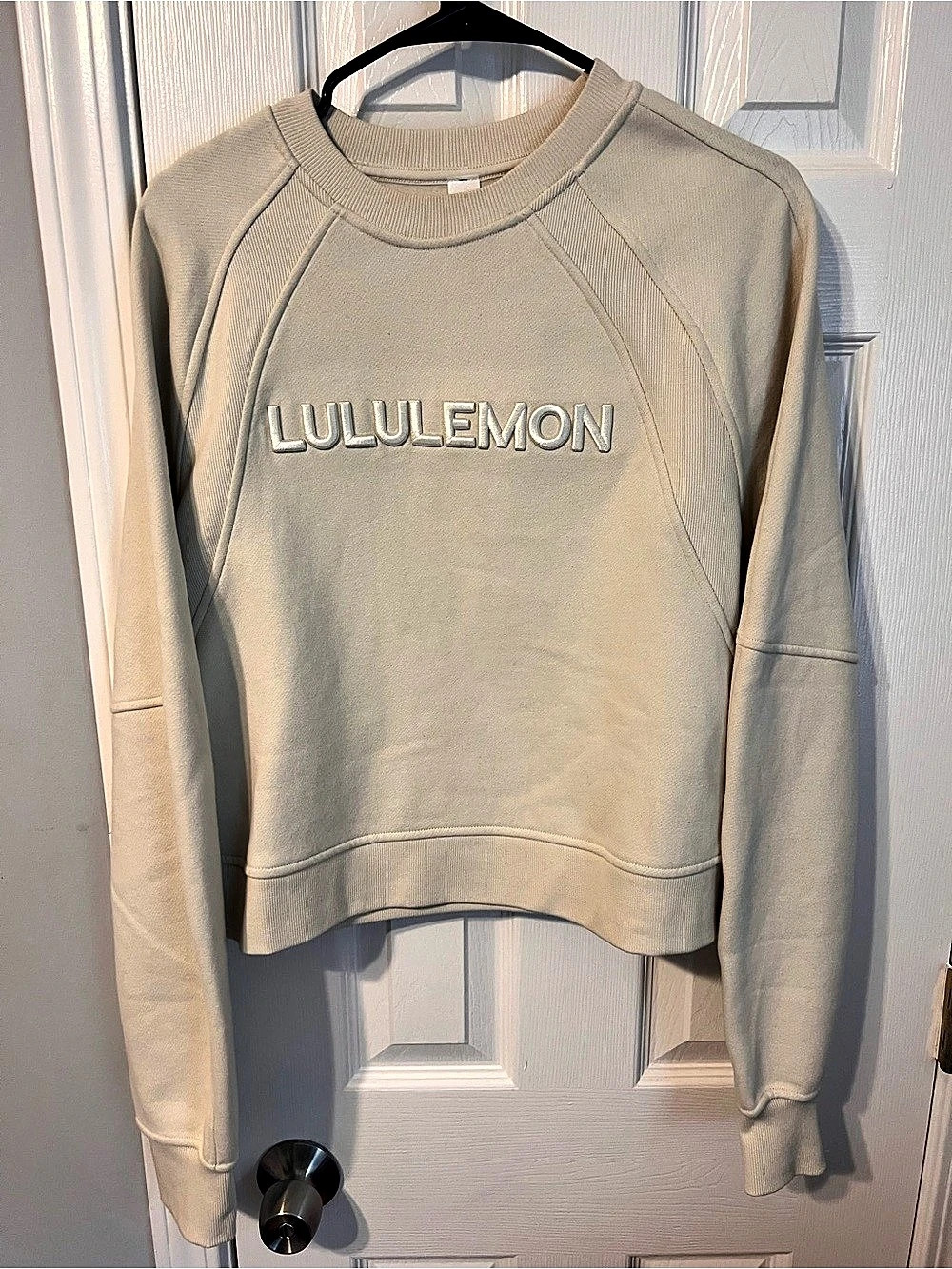 lululemon Scuba Oversized Pullover *Wordmark Sweatshirt Beige M/L